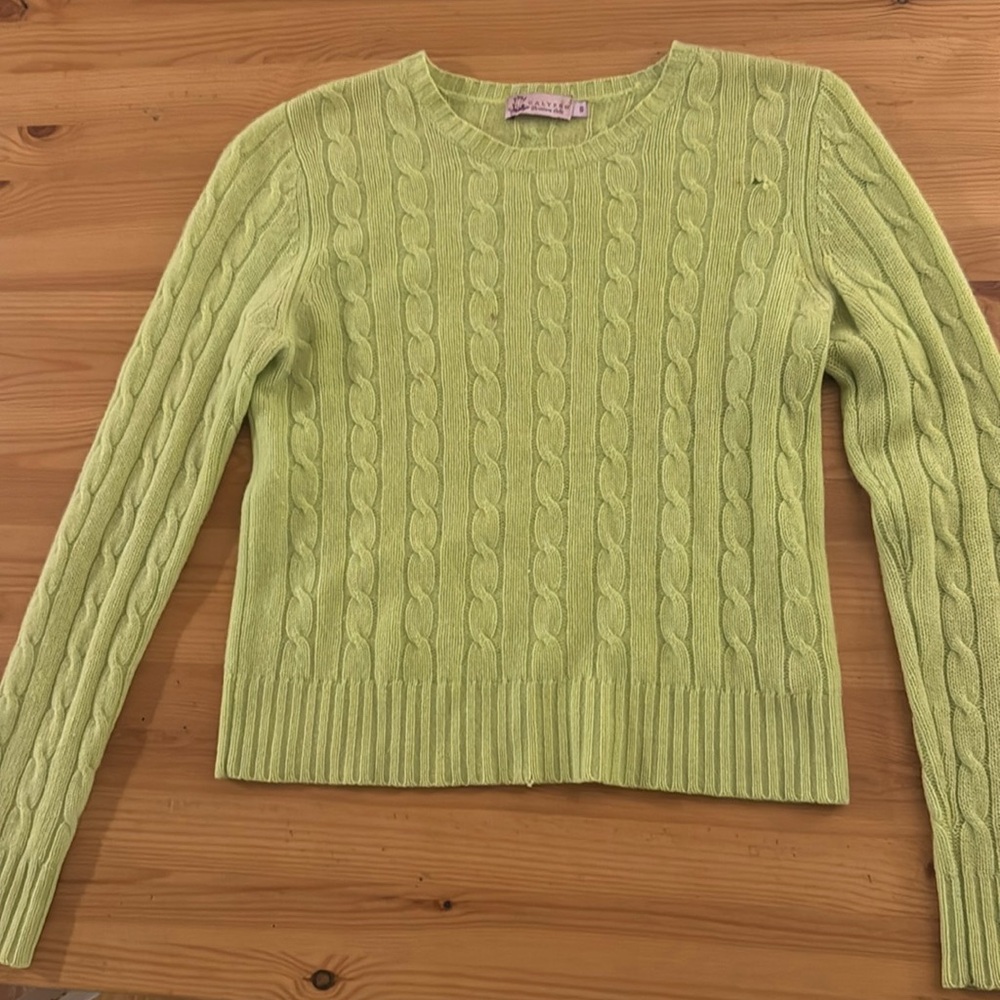 Calypso lime green sweater size S